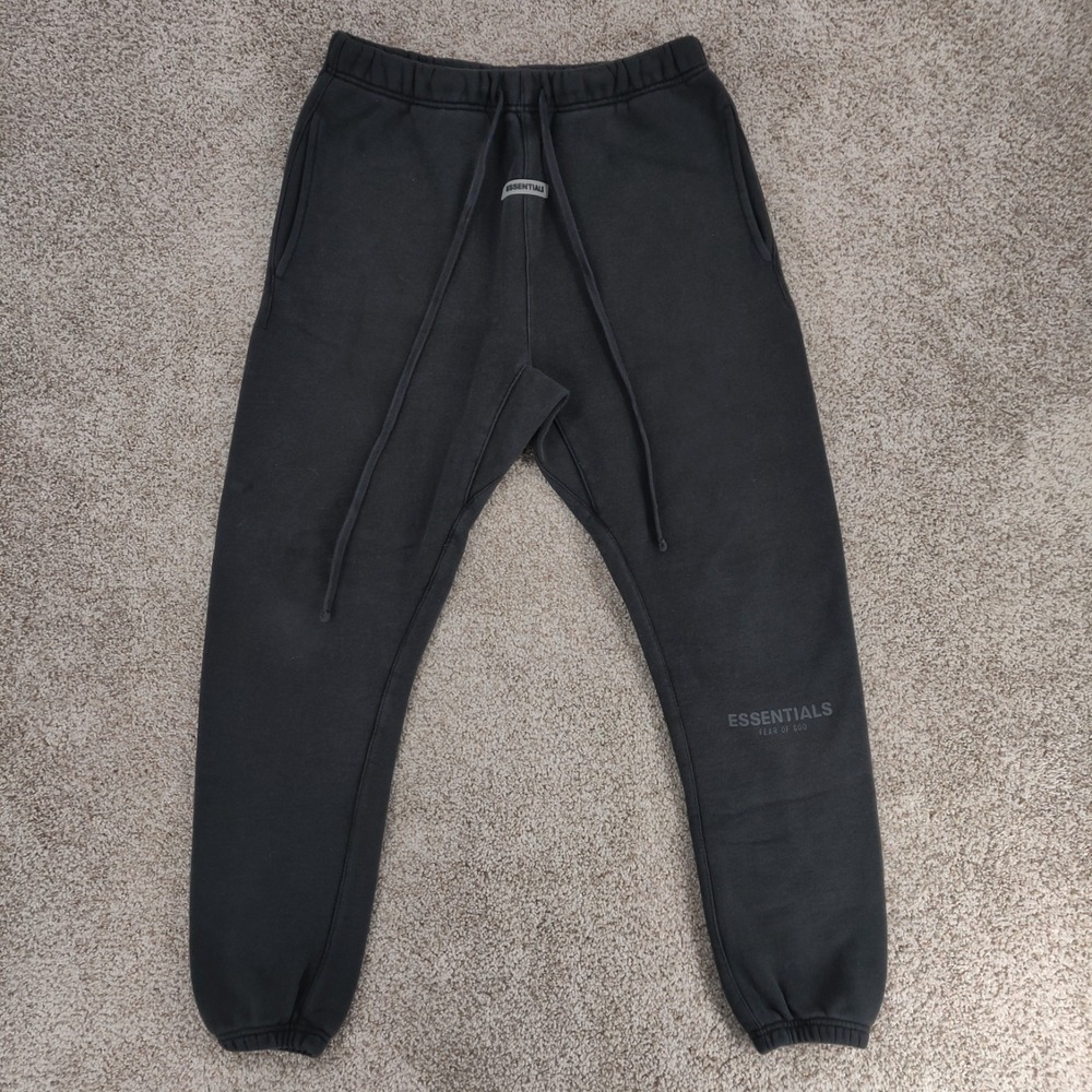 Fear Of God Essentials Jogger Sweatpants Men's Small Black Logo Heavyweight